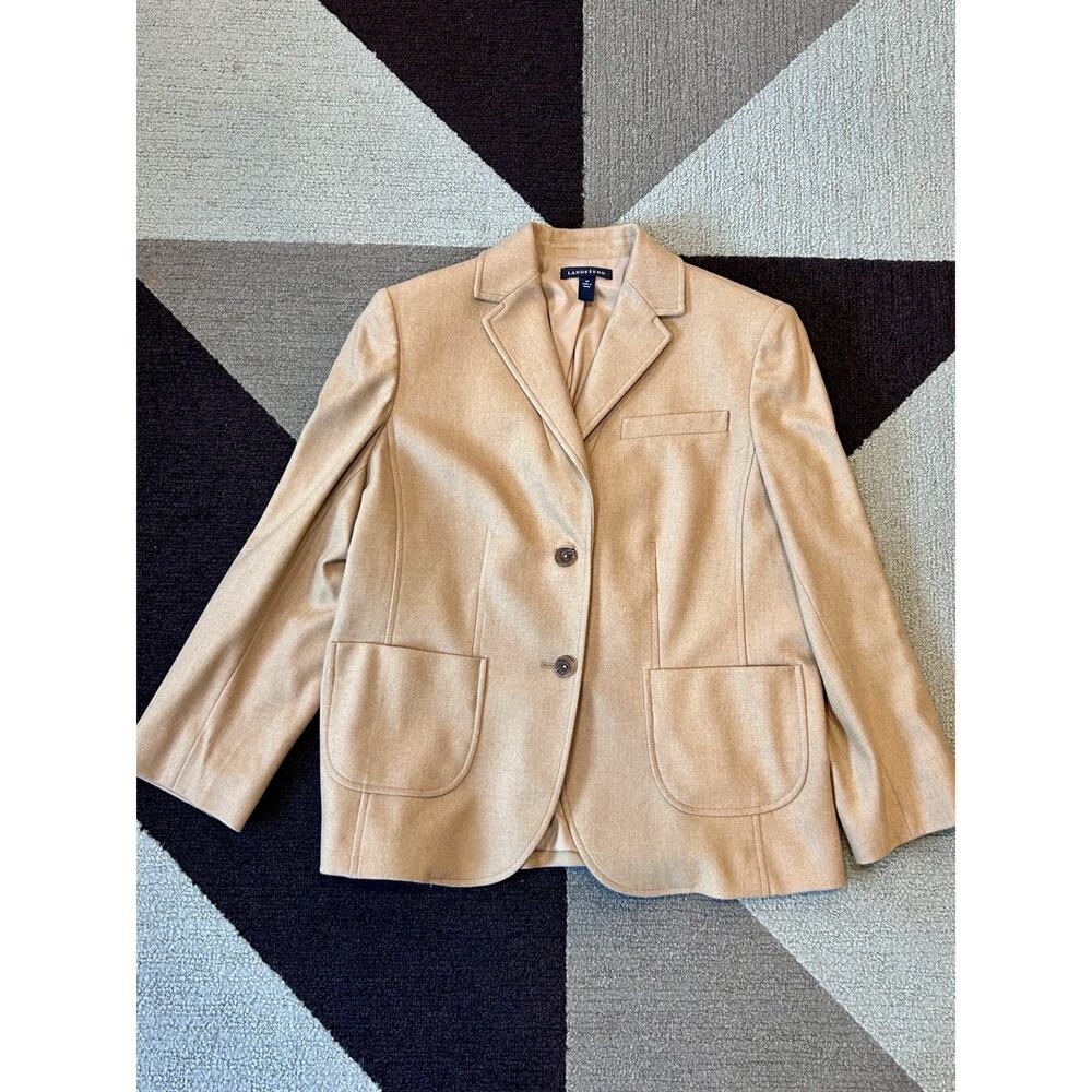 Vintage Lands’ End Women’s size 12P Wool/Cashmere Blazer. Tan‎